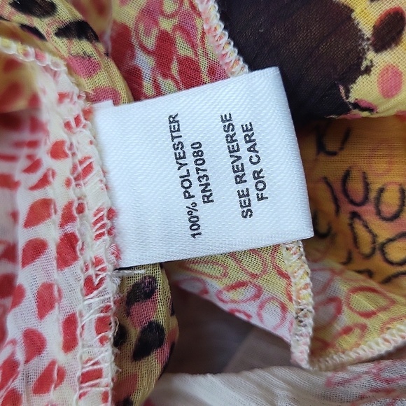 CATO Multicolor Abstract Short Sleeve Sheer Open Cardigan - Picture 4 of 5